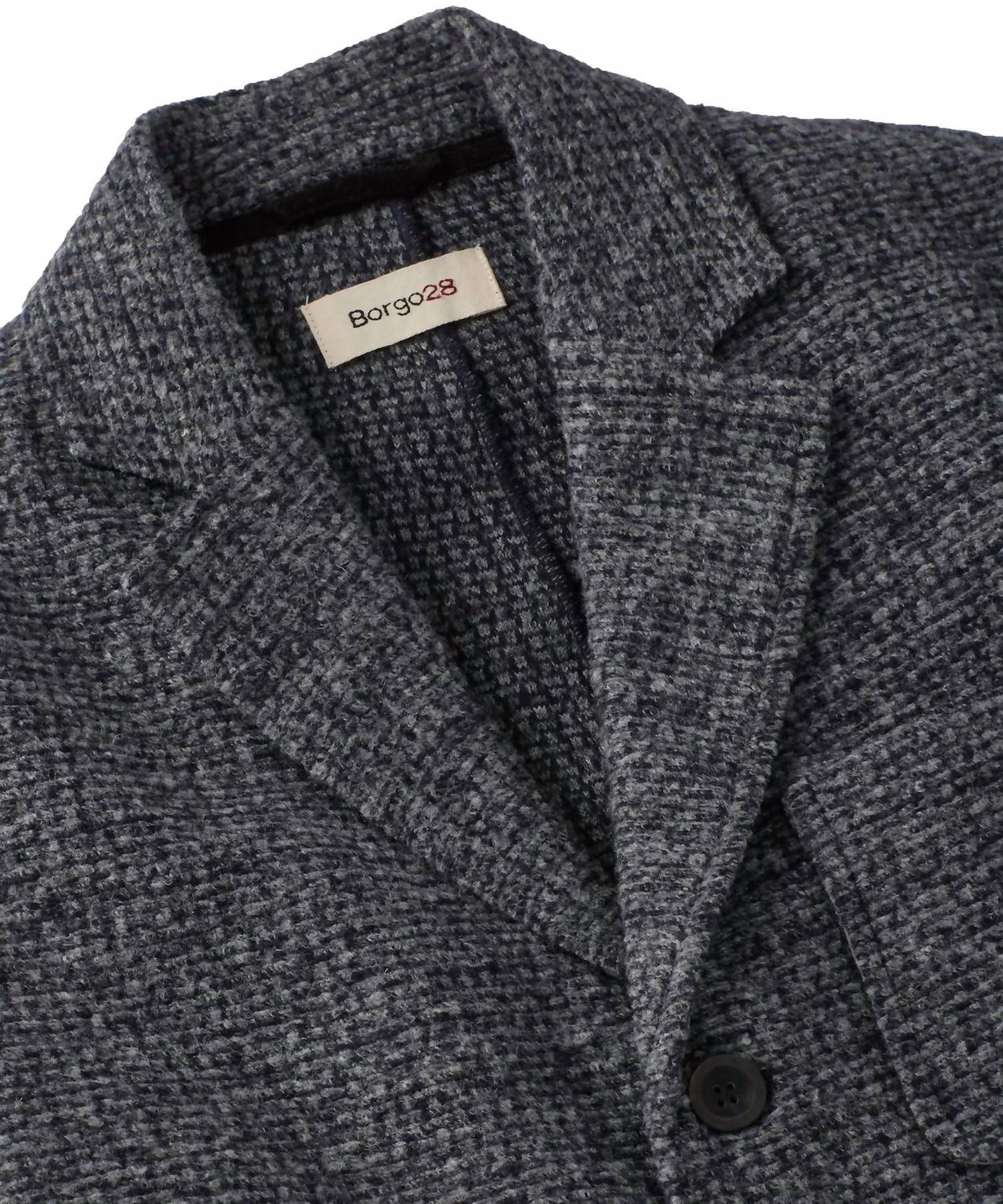 New Borgo28 Men's Soft Knit Wool-Blend Blazer In Charcoal — image 3 of 4